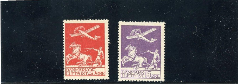 Denmark 1925-9 Scott# C2-3 mint LH