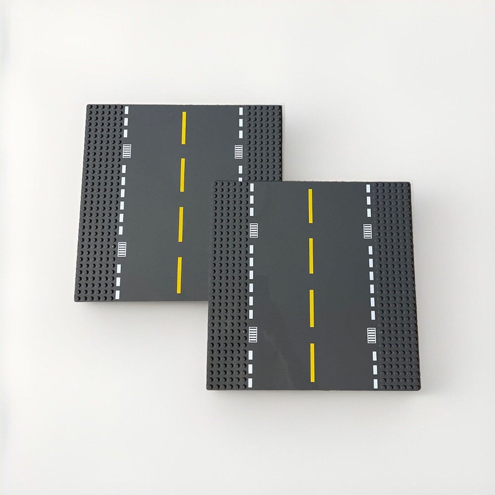 2 Pack Road Building Block Base Plates Straight