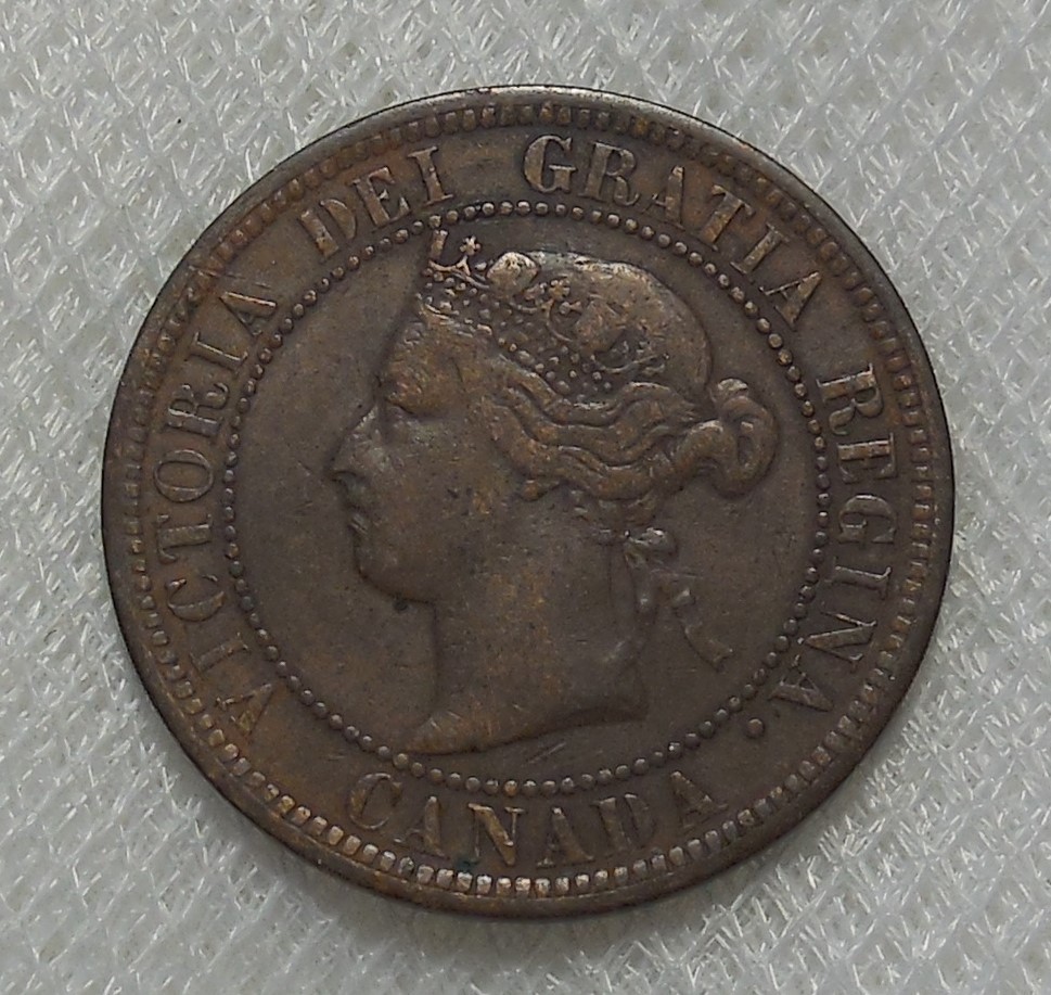 1876 H CANADA ONE CENT BRONZE COIN