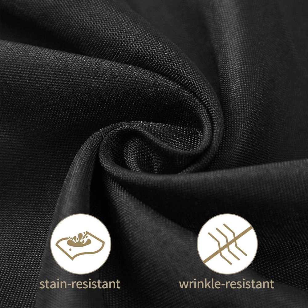 2pack 60x102 Inch Black Rectangular Tablecloth 6 Feet Table Cloth in Polyeste...