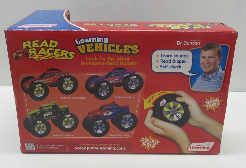 NEW Junior Learning Read Racers - Learn Sounds - Read & Spell - Self Check
