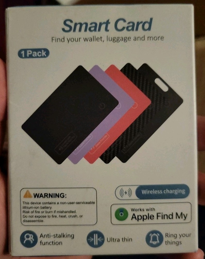 Reyke Wallet Tracker Card, Rechargeable Thin Finder, 1 Pack, Black