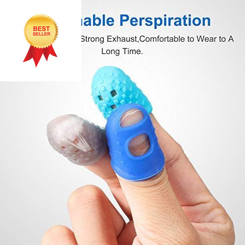 Zonon 20 Pieces Rubber Thimble Protector Hand Sewing Silicone Large, Blue