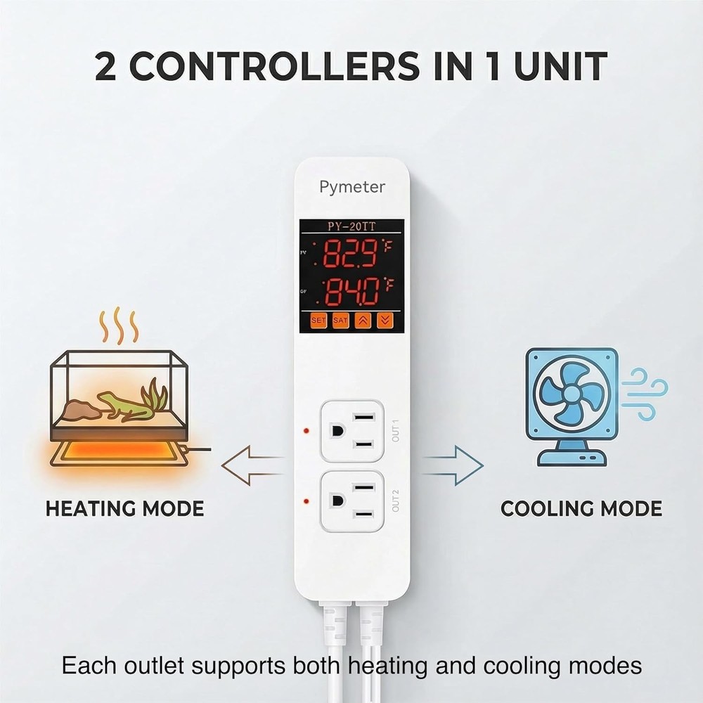 Digital Temperature Controller - Dual Probe for Pets