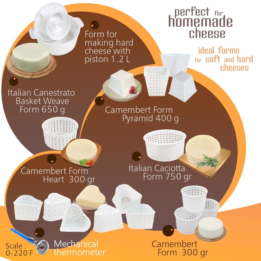 16 Pcs Cheese Making Kit For Beginners Soft Cheese Form Molds For Cheese Making