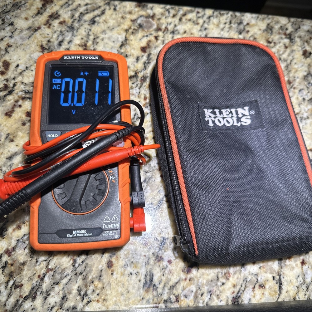 Klein Tools MM450 Multimeter Slim Digital Meter, Auto-Ranging Orange/Black