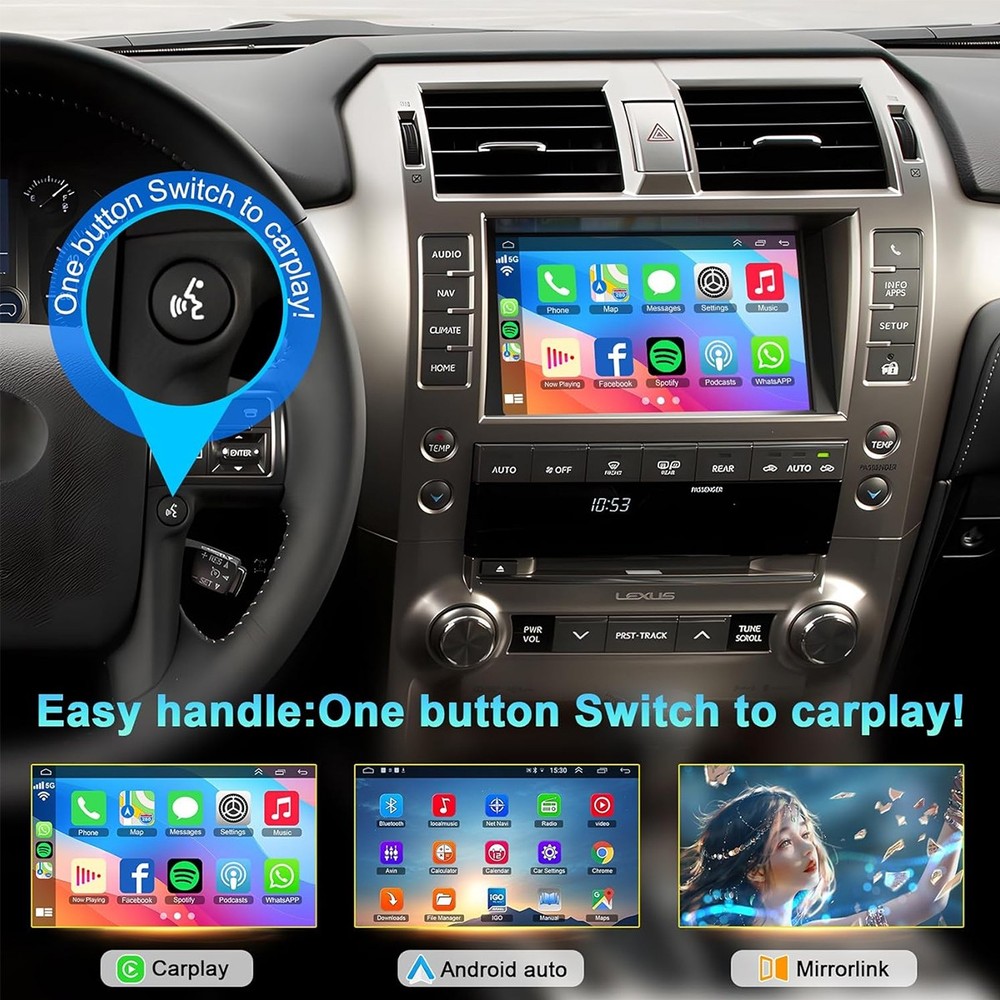 Wireless CarPlay Android Auto Module Interface Kit for Lexus GX460 2014-2021