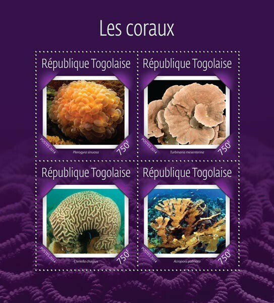 2014 TOGO MNH. CORALS | Yvert&Tellier Code: 4206-4209  |  Michel Code: 6275-6278