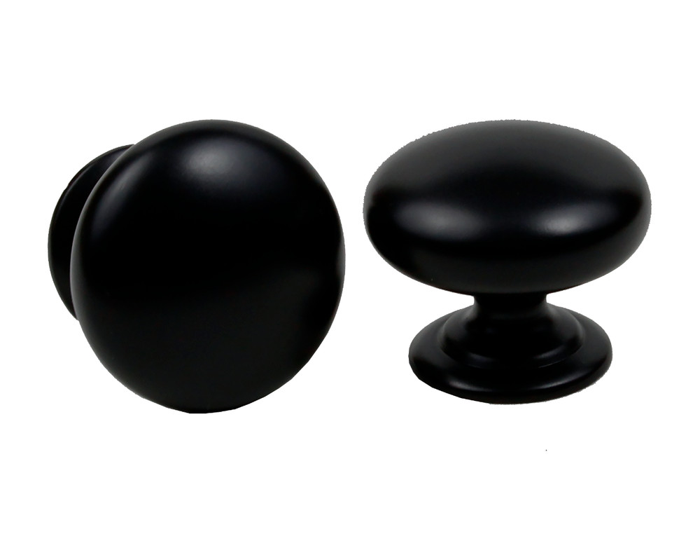 Round Cabinet Knob Black Traditional Kitchen Bath Drawer Pull Hardware Globe