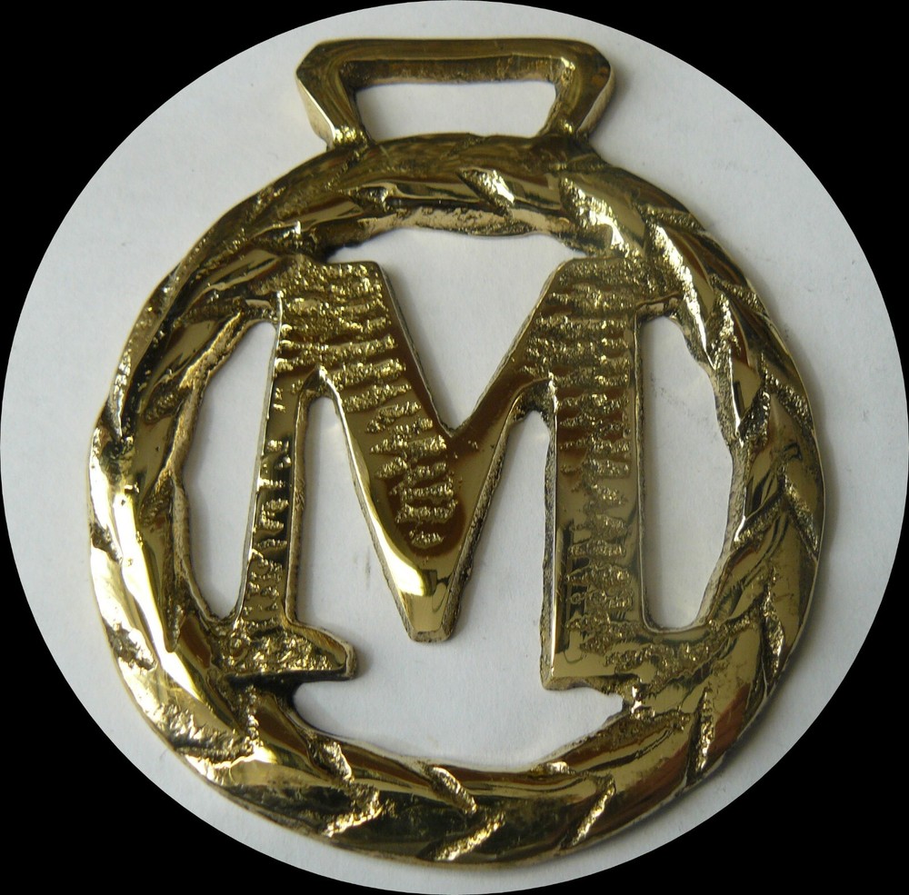 "M" ALPHABET         Horse brass  (N682)