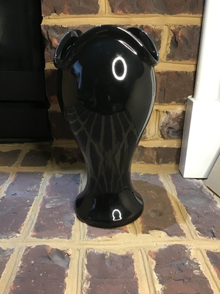 Vintage DeVille Black Ceramic Vase 10” Tall
