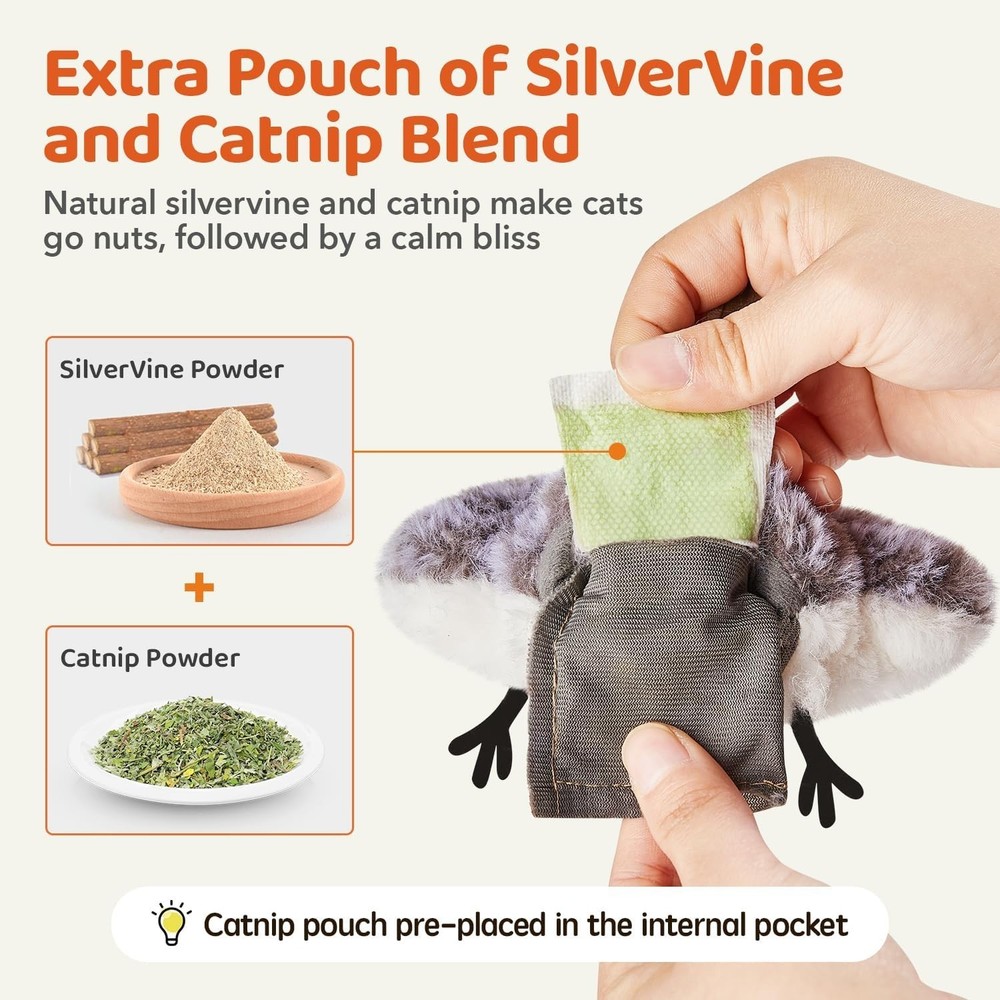 Realistic Flapping Sandpiper Cat Toy Pair