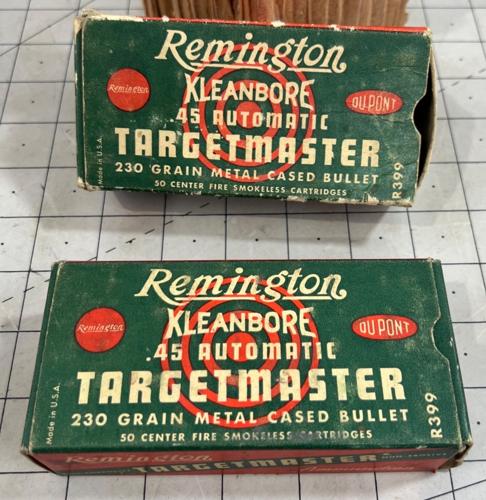 Vintage Remington Kleanbore .45 Automatic Targetmaster Ammunition Boxes ONLY