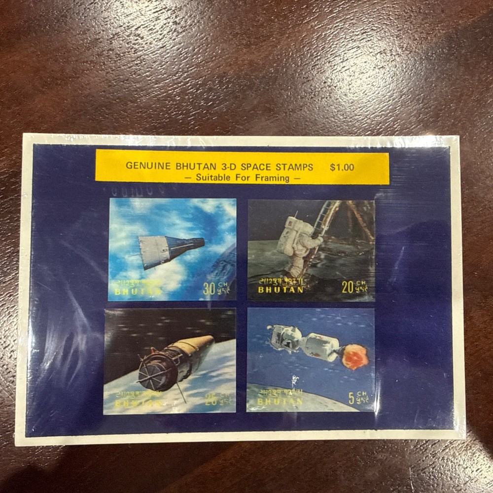 Bhutan 3-D Space Stamps Commemorative Space Framable Sealed