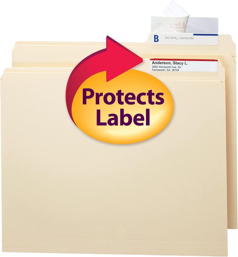 Clear Label Protector, Size 3-1/2x1-11/16-Inches Before Folding, 100 per Pack