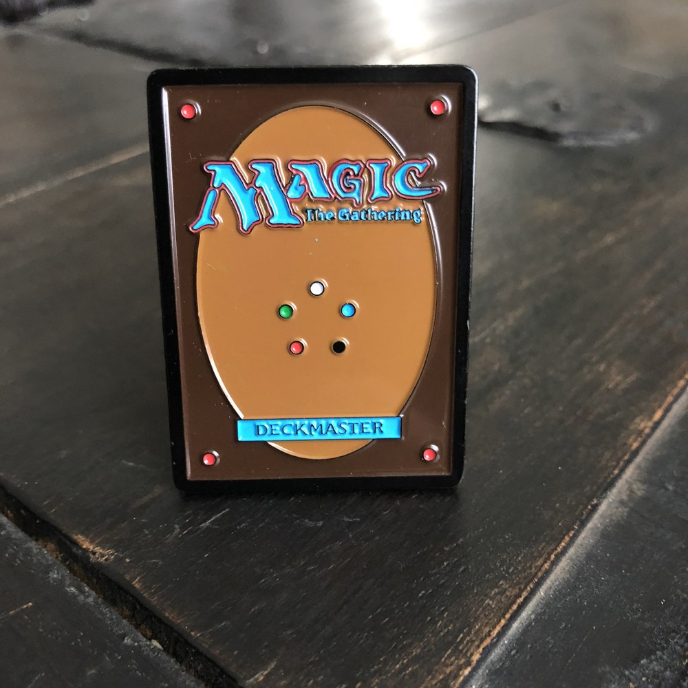 Magic the Gathering MTG Card Back 2" Enamel Pin! Black light!