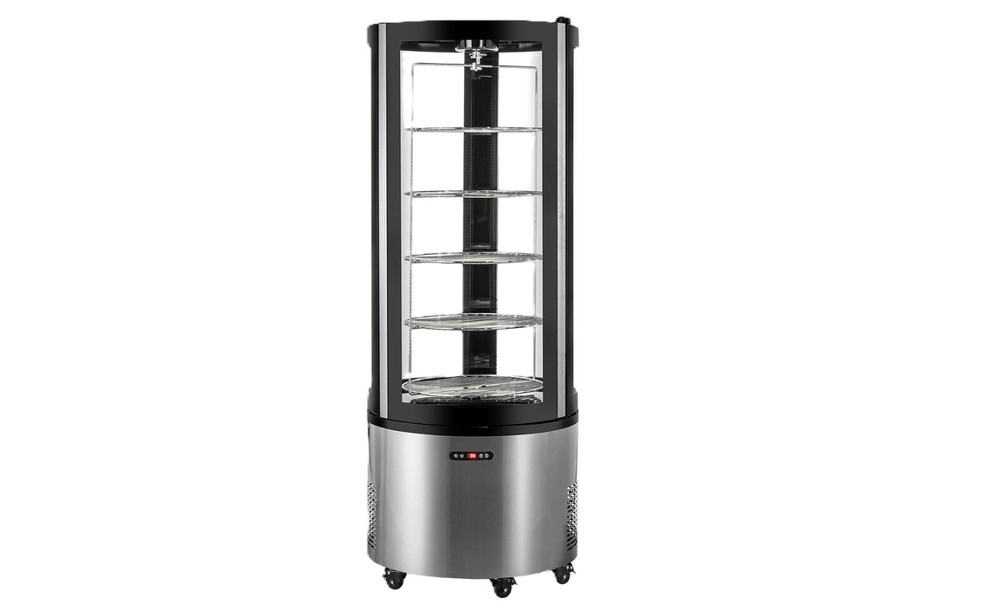NSF Full View Glass Refrigerator Circular Rotating Cake Display Bakery Case