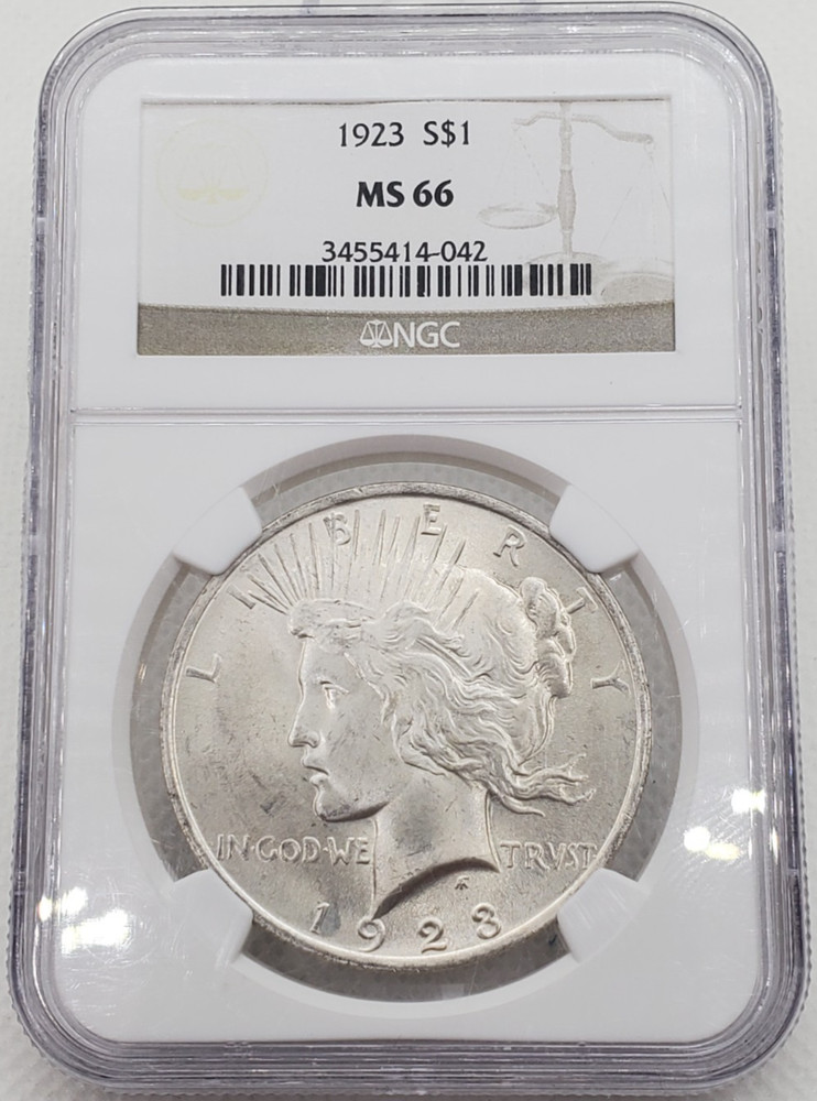 1923 Peace Silver Dollar NGC MS66