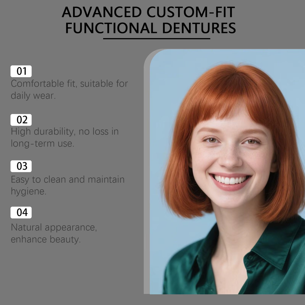 Silicone False Teeth Veneers Upper Lower Set Soft Denture Comfort Perfect Smile