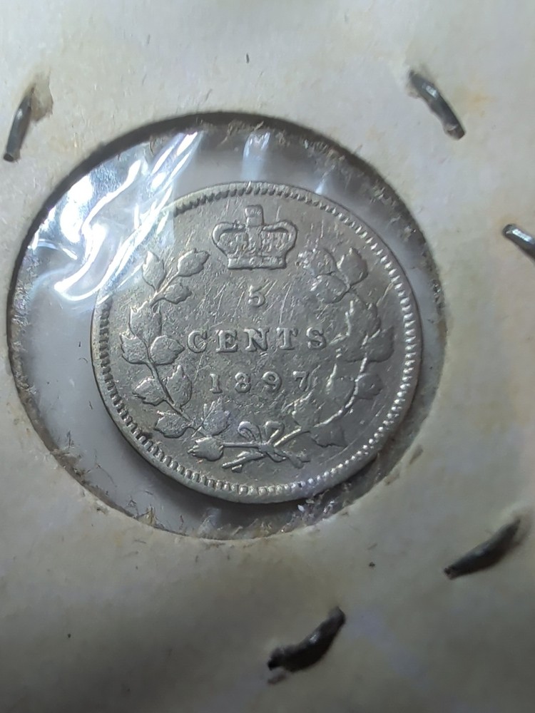 1897 CANADA SILVER 5 CENTS - Rough surfaces-CC10