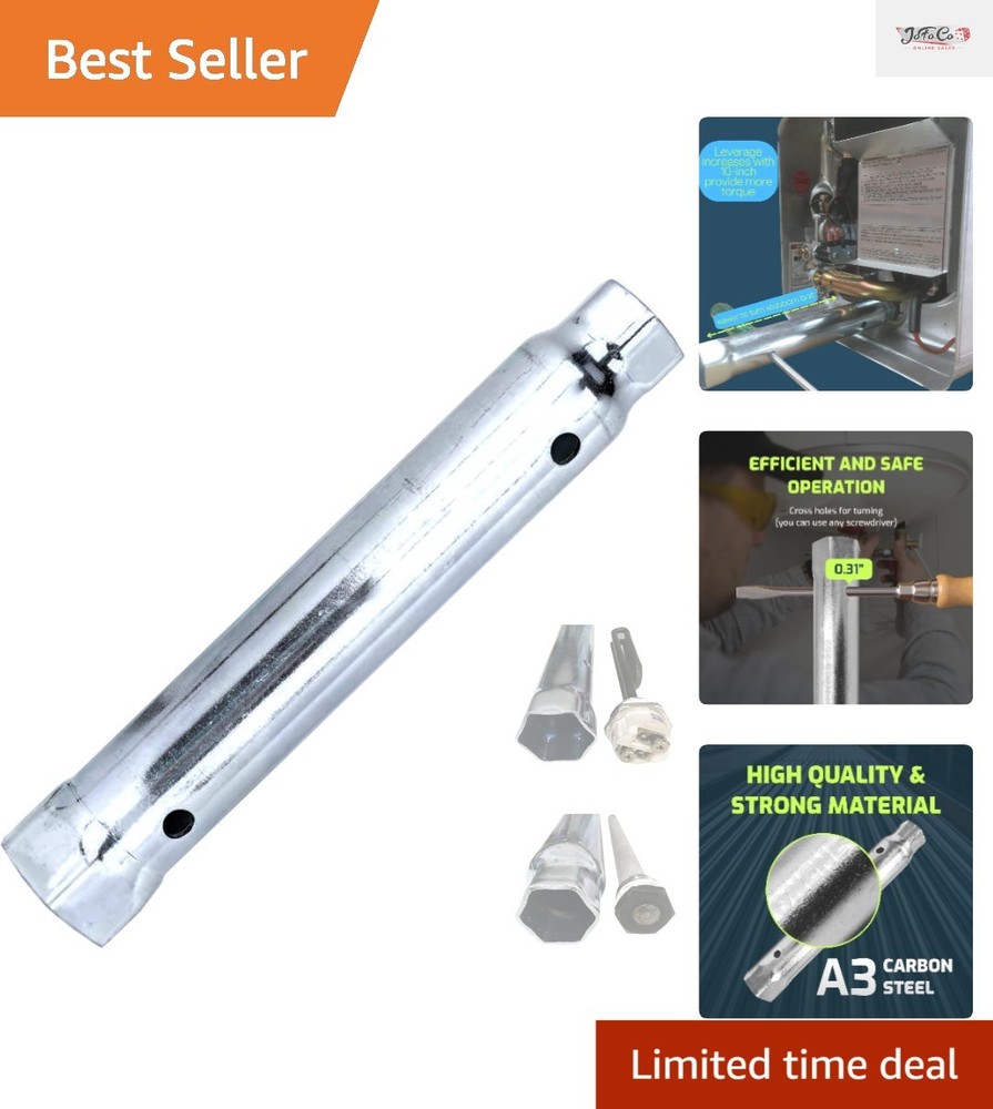 A3 Carbon Steel 10" Water Heater Element Socket Wrench - Extra Torque Capacity