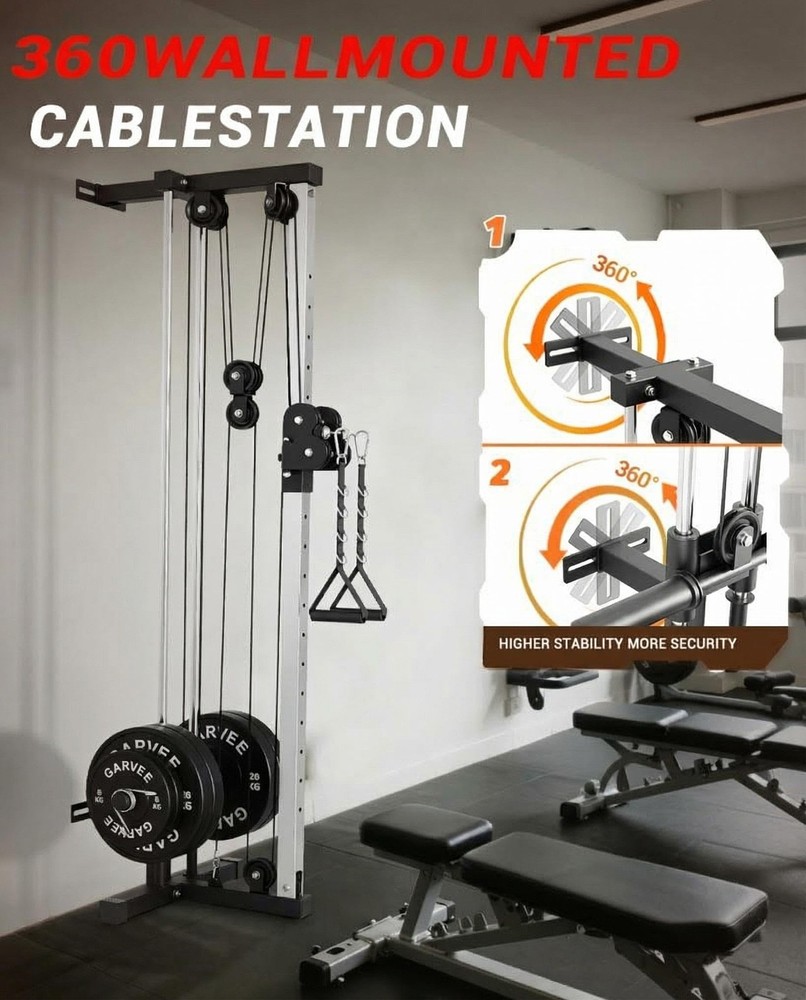 LAT Pulldown Machines Wall Mount Cable Machine Cable Crossover Machine Home Gym