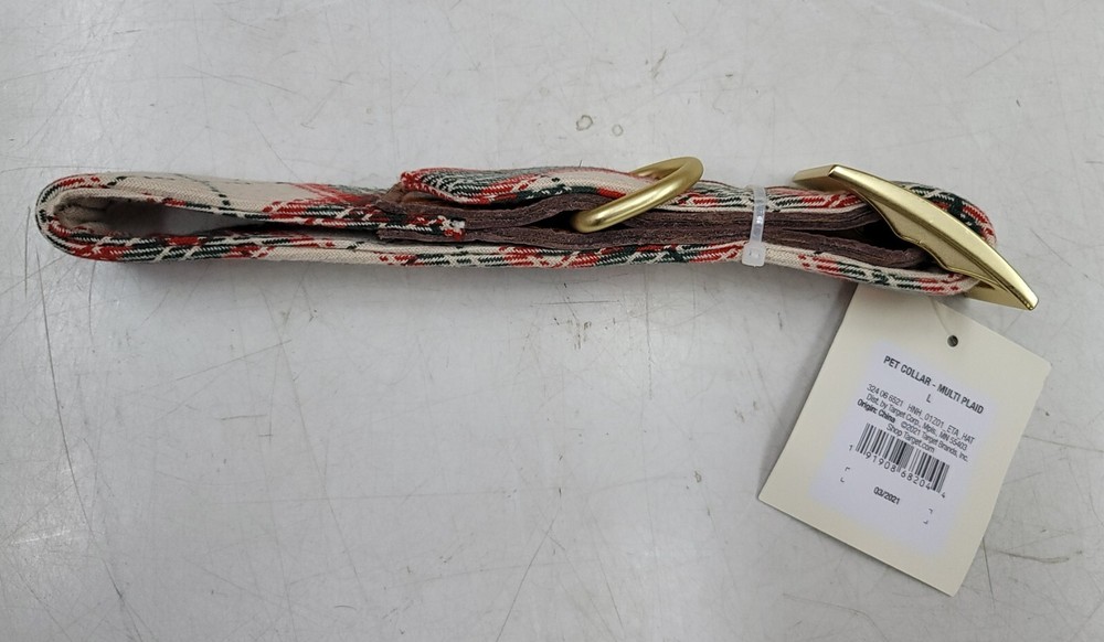 Hearth & Hand with Magnolia ~ Multi Plaid Pet Collar ~ Large