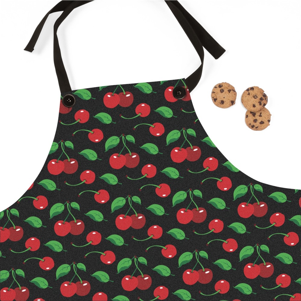 Cherry Print Apron for Baking and Cooking, Fun Kitchen Accessory