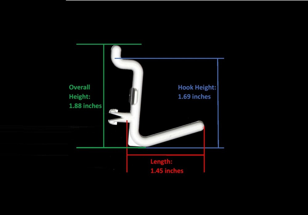 Plastic White L Style Pegboard Hook Kit / Tool, Storage, Craft Hooks-Pick a Pack