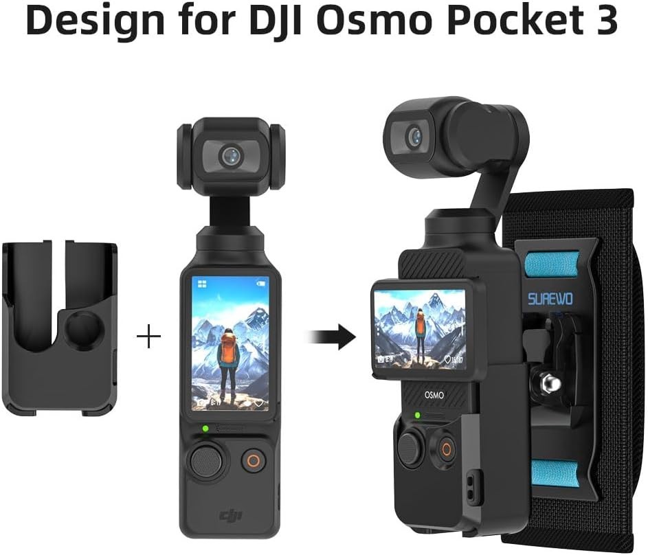 Lightweight Backpack Mount for DJI Osmo Pocket 3 - Soft, Adjustable & Durable