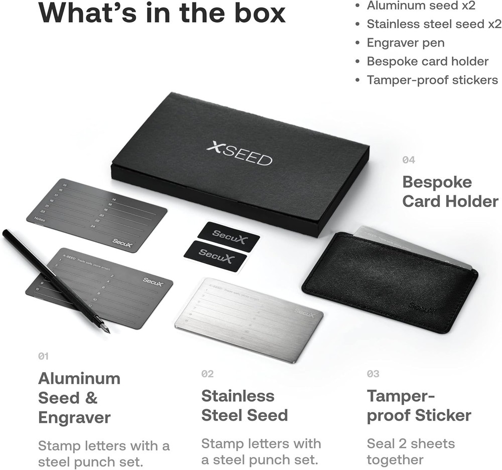 Portable Crypto Seed Storage Plate - Secure Backups for All Wallets - 0.5" Depth