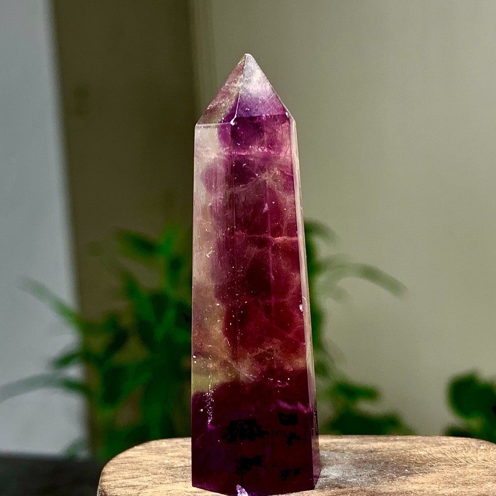 29GTop natural rainbow fluorite obelisk crystal healing