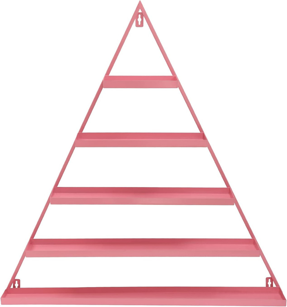 5 Tier Wall-Mounted Metal Nail Polish Display Rack,Simple Triangular Storage She