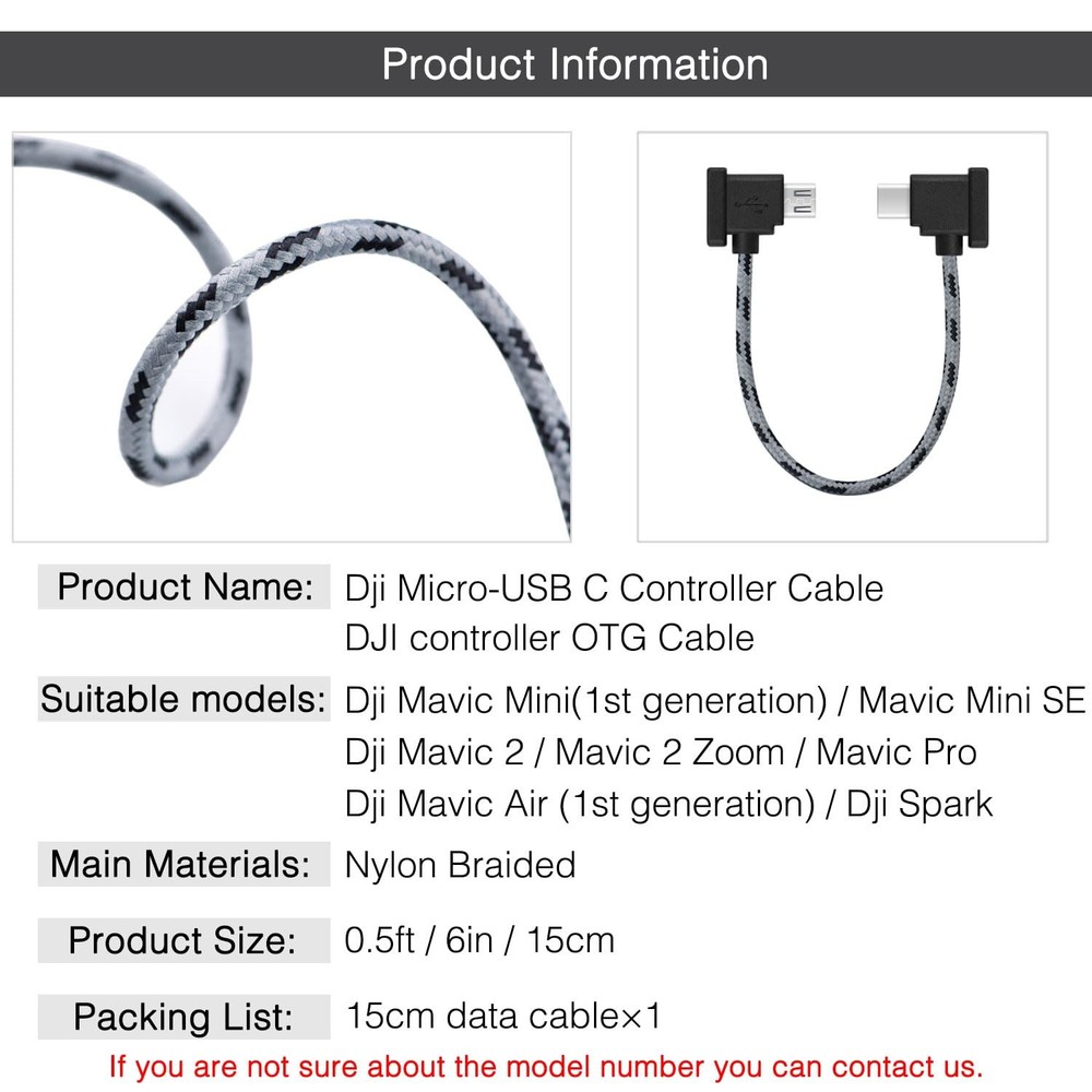 0.5FT Micro to USB C Remote Controller Cable for IPhone 0.5FT(6in), White
