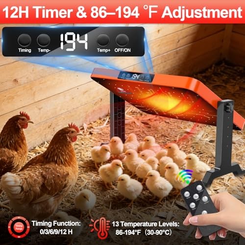 Chick Brooder Heater,200W Chick Heat Brooder Plate with Adjustable Height &