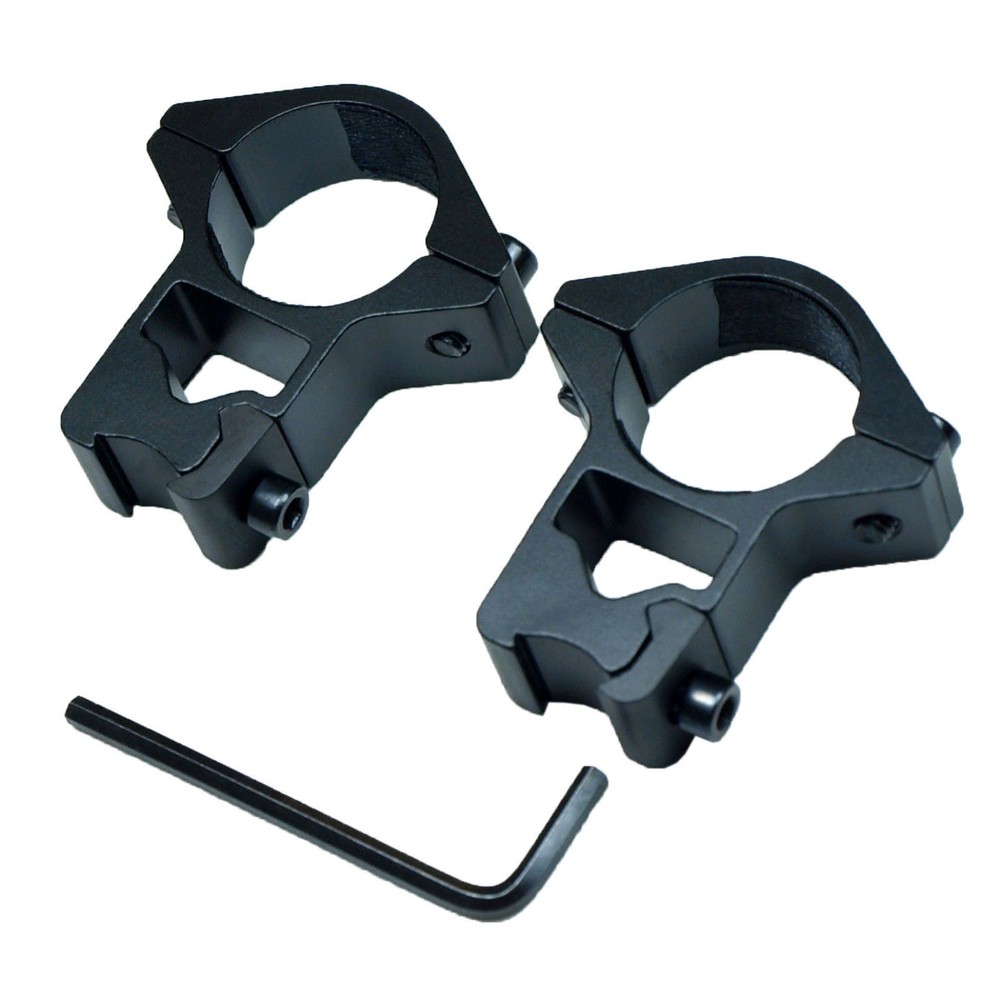2 Pcs 1" Diameter 10mm 3/8" High Profile See-Thru Dovetail Scope Ring Mount