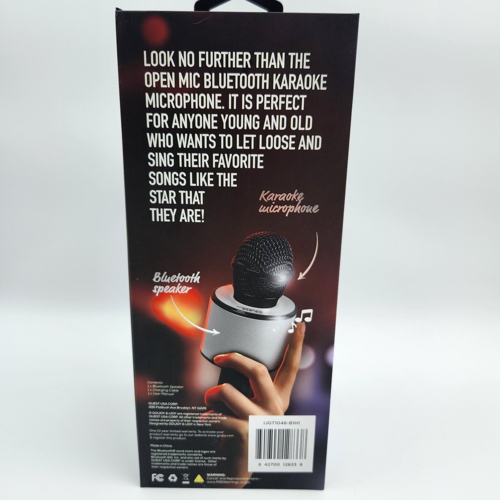 KARAOKE IJOY BLACK OPEN MIC BLUETOOTH MICROPHONE 5 HOURS PLAYTIME