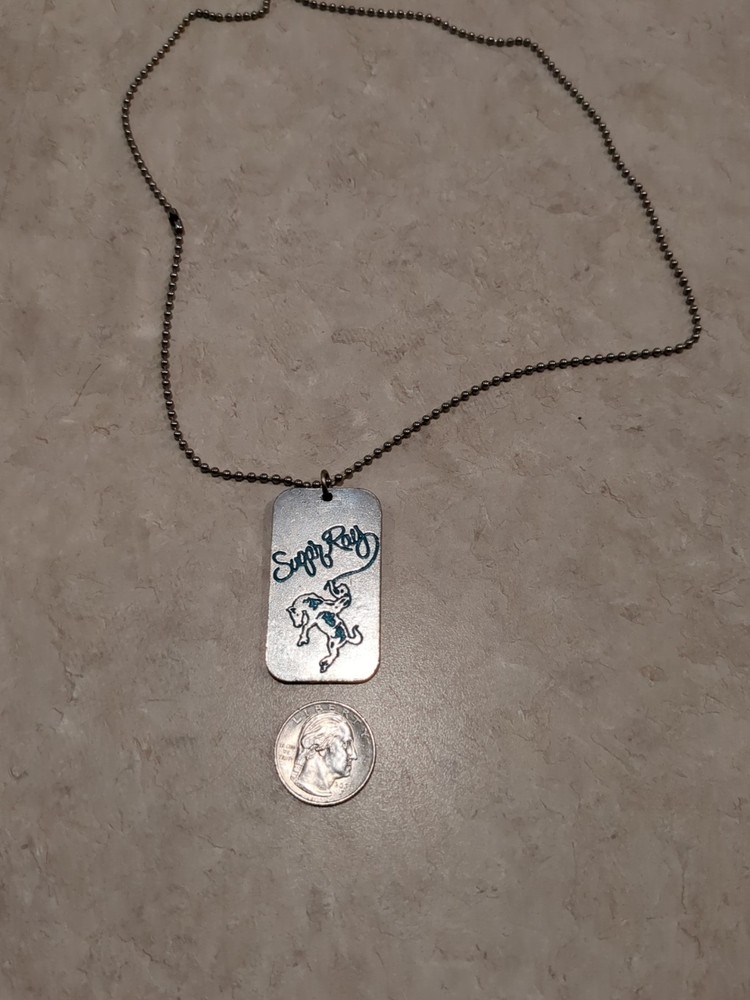 Vintage Dog Tag Necklace Sugar Ray Horse Rider Cowboy Lasso Sugarray.Com