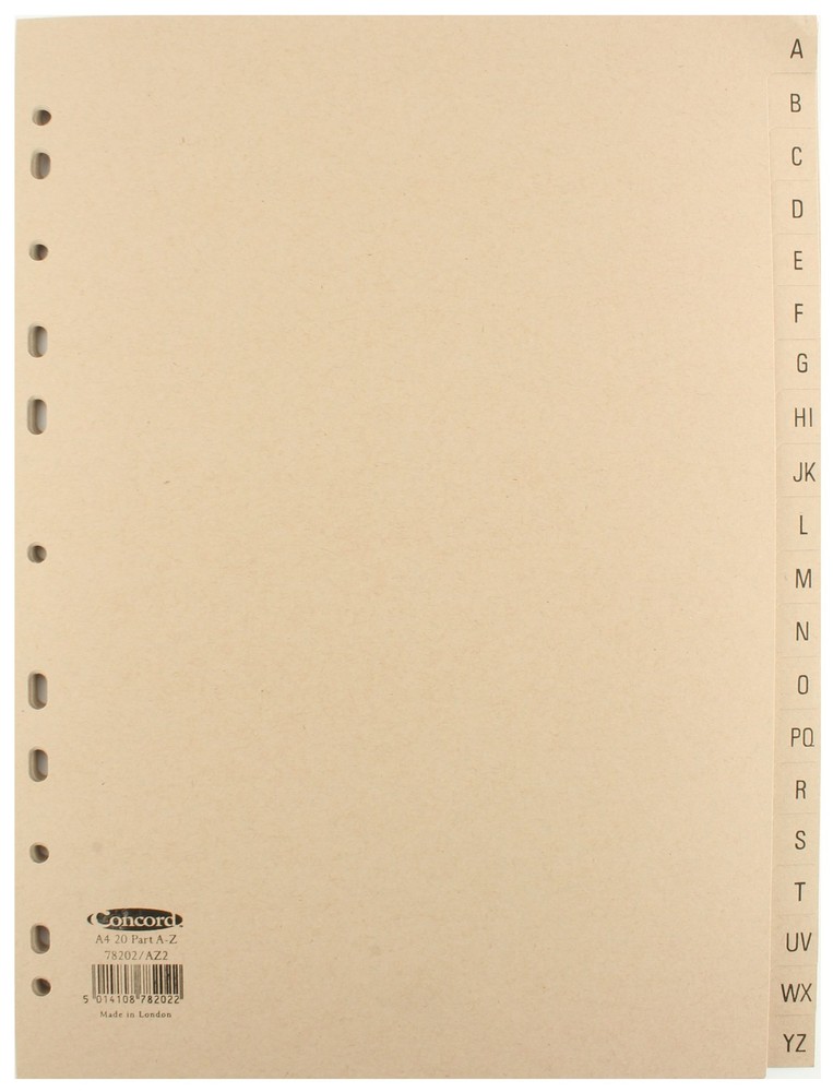 Concord 78202/AZ2 A4 Manilla Index