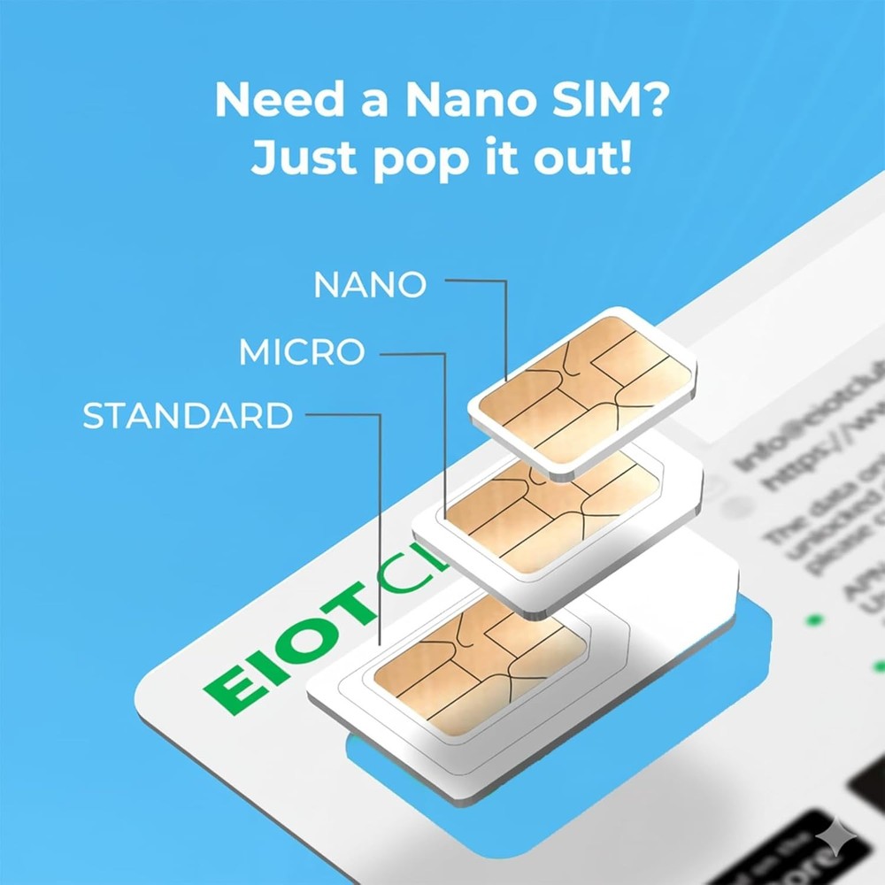 360 Day Data SIM Card Triple Cut for Unlocked Security Cameras USA Coverage