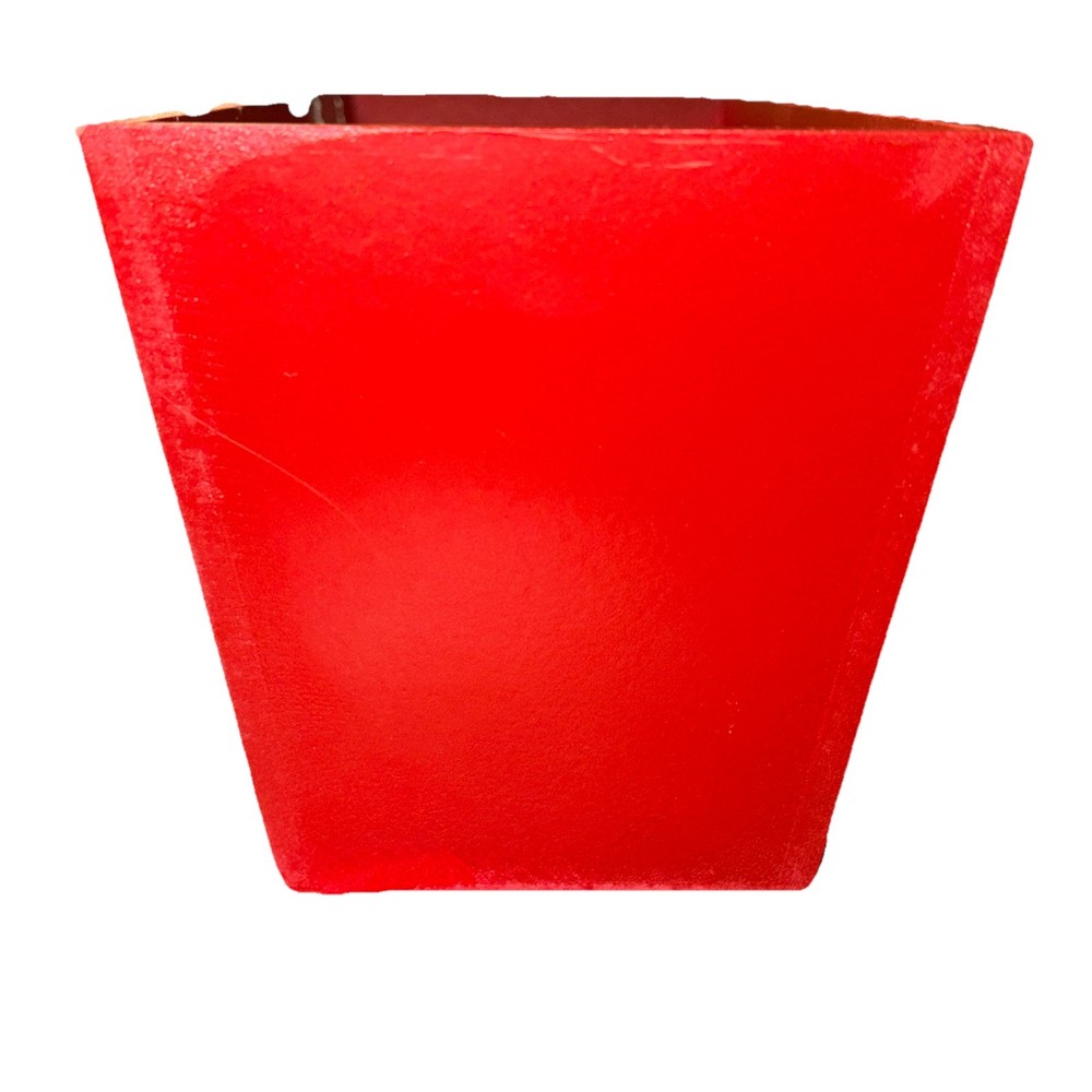 Wooden Rectangular Red Christmas Tray Box Planter 12” X 5” X 5”