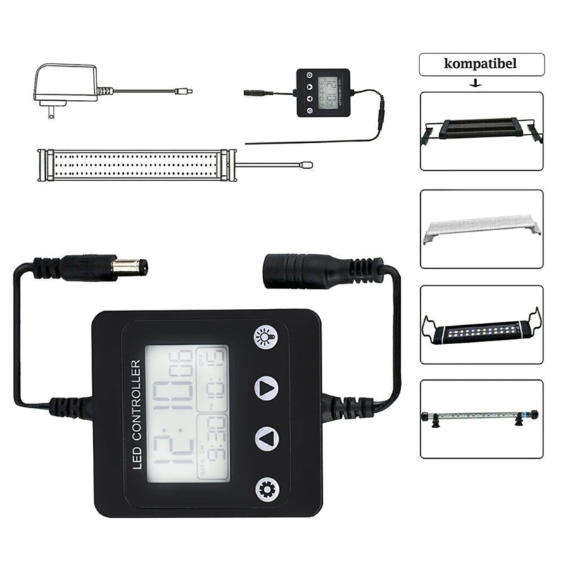 Fish Tanks LCD Display Aquariums Light Timer For Seamlessly Day Night Transition