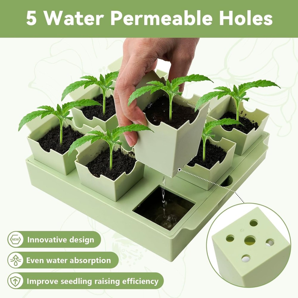 Seed Starter Tray, Dual-Purpose Handles for Transplanting & Labeling, 9 Deep 2.3