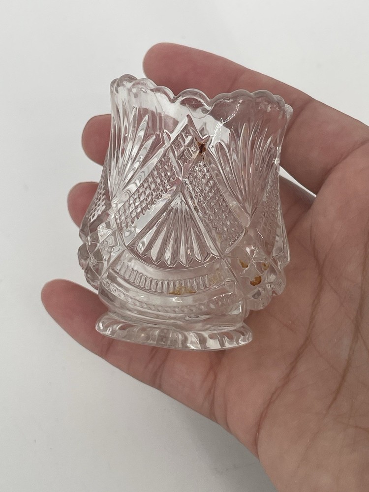 Vintage 2.25” Tepee Pattern Bud Vase Toothpick Holder