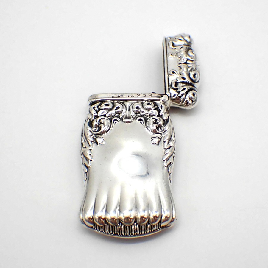 Repousse Foliate Match Safe Sterling Silver No Mono