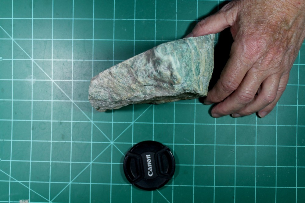Great Four Pound Mariposite Faced Boulder for display or cabbing.
