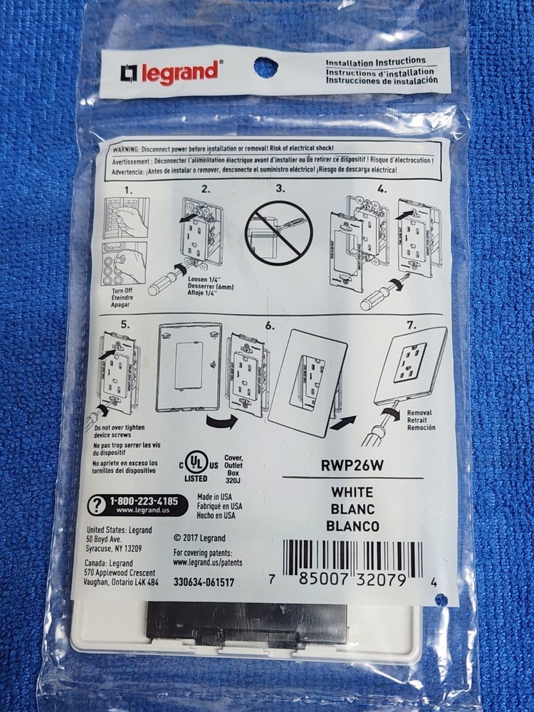 Legrand radiant® One-Gang Screwless Wall Plate - White - MULTIPLE QUANTITIES