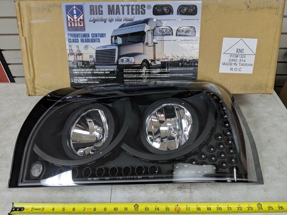 Headlight LH Driver Side for Freightliner Century Class Rig Matters # 40558