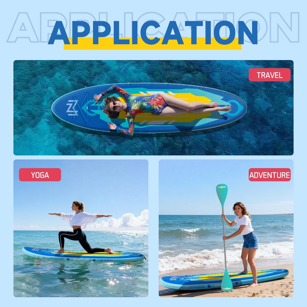 10ft Inflatable SUP Stand Up Paddle Board Complete Kit Non-Slip Deck Lightweight