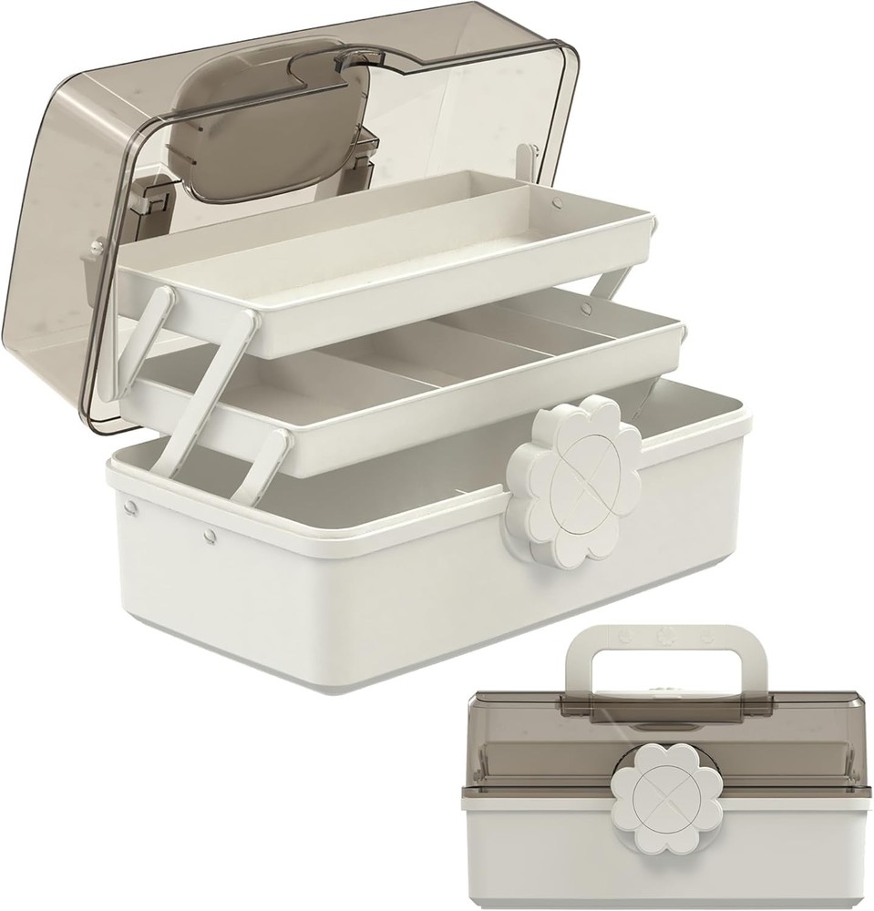Hair Accessories Organizer with Handle sewing organizer，Lockable Three-Layer ...